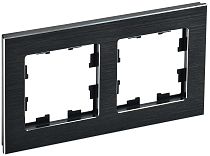 Рамка BRITE двухместная РУ-2-1-БрЧ металл черный  IEK