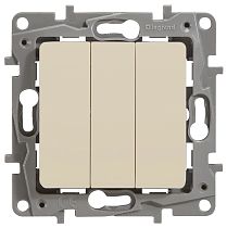 ETIKA Выключатель 3клавишный 10А слоновая кость