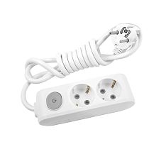 Удлинитель 2 гнезда х 3 метра с заземлением с выключателем белый X-TENDIA Panasonic WLTA04232WH