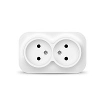 Розетка двухместная серия "IONICH", без заземления, открытой установки, 16А, 220В, белая (еврослот) Розетка двухместная серия "IONICH", без заземления, открытой установки, 16А, 220В, белая (еврослот)