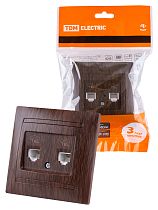 Розетка двойная телефонная RJ11 венге "Лама"  TDM