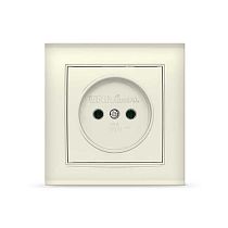 Розетка одноместная серия "Бриллиант" б/з, с/у, з/ш, 16А, 220В, "слоновая кость" (ivory) (еврослот) UNIVERSAL