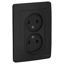 Blanca скрытая установка Антрацит Розетка двойная без заземления, 16А Systeme Electric (Schneider Electric)