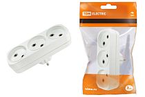 Блок на 3 гнезда 2П б/з плоский 6А 250B  TDM