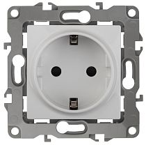 Розетка ЭРА 12 12-2011-01 16A 250В белый с заземлением без механических лапок
