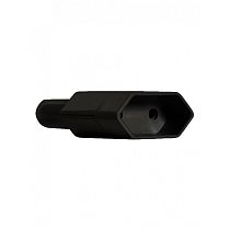 Штепсельное гнездо плоское с ушком 6А 250В черное UNIVERSAL