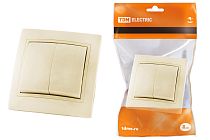 Выключатель 2 кл. 10А сл. кость "Таймыр"  TDM