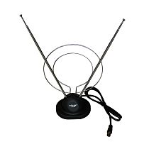 ТB антенна комнатная телескопическая на подставке «Усы + кольцо», RX-100 REXANT