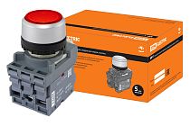 Кнопка MP1-21R(LED) в сборе d22мм/220В 1з+1р красная  TDM