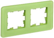 Рамка BRITE двухместная РУ-2-2-Бр стекло эко грин RE  IEK