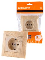 Розетка 2П+З 16А 250В сосна "Лама"  TDM