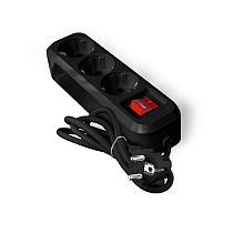 Удлинитель бытовой  S-303 ПВС 3*1 3 гнезда с заземлением выкл 2м черный UNIVERSAL