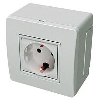 Коробка в сборе с силовой розеткой, коричневая (розница) DKC