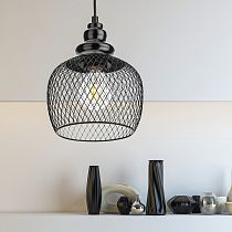 Светильник подвесной (подвес) ЭРА PL8 BK металл, E27, max 60W, высота плафона 220мм, подвеса 760мм, черный Светильник подвесной (подвес) ЭРА PL8 BK металл, E27, max 60W, высота плафона 220мм, подвеса 760мм, черный