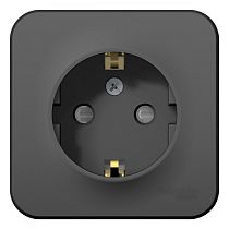 Blanca открытая установка с изолированной пластиной Антрацит Розетка с заземлением со шторками 16А Systeme Electric (Schneider Electric)