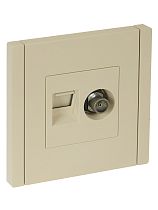 FORTE&PIANO Розетка двойная TV+RJ45 кат.6 FP437 ваниль IEK