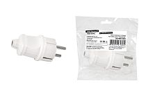 Вилка прямая с/з белая 16А 250В серии "Народная" TDM