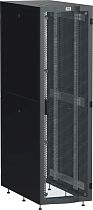 ITK LINEA S Шкаф серверный 19" 48U 600х1200мм передняя дверь двухстворчатая перфорированная задняя дверь перфорированная черный RAL 9005 IEK