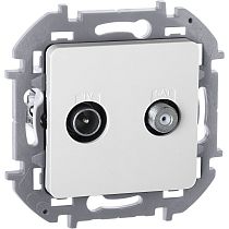 INSPIRIA Розетка двойная TV+SAT тип звезда двухкабельная белый