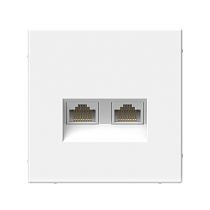 ArtGallery Белый Розетка двойная компьютерная RJ45+RJ45, кат.6А, механизм Systeme Electric (Schneider Electric)