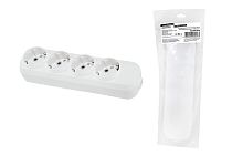 Колодка розеточная 4 гнезда 2П+3 16А 250В белая серии "Народная" TDM