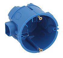Коробка монтажная  со стыками круглый IP20 ЭРА D68х60мм, для твердых стен, саморезы (синий)