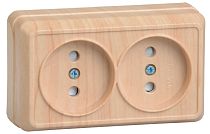 РСш22-2-ОС Розетка 2местная без заземления с защитными шторками 10А открытое устройство ОКТАВА (сосна) IEK РСш22-2-ОС Розетка 2местная без заземления с защитными шторками 10А открытое устройство ОКТАВА (сосна) IEK