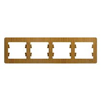 Glossa Дерево Дуб Рамка 4 постовая, горизонтальная Systeme Electric (Schneider Electric)