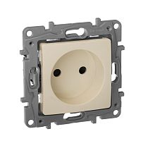 ETIKA Розетка 1-местная без заземления с защитными шторками 16А слоновая кость