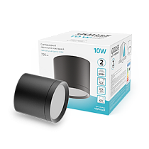 Светильник светодиодный  Gauss накладной с рассеивателем HD017 10Вт черный 4100K 88х75мм, 720lm