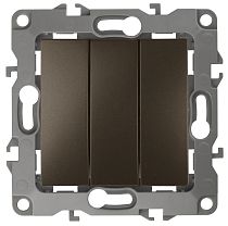 Выключатель ЭРА 12 12-1107-13 10А 250В бронза трёхклавишный