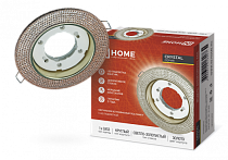 Светильник встраиваемый GX53R-crystal R43L под лампу GX53 с подсветкой 230B Светло-Золотистый/ Золото IN HOME