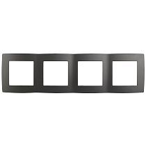Рамка для выключателей и розеток четверная ЭРА 12 12-5004-12 пластик графит