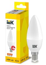 Лампа светодиодная ALFA C35 свеча 6Вт 230В 3000К E14  IEK