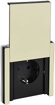 FORTE&PIANO Розетка 1-местная с заземлением с защитными шторками и крышкой винтовое крепление 16А IP44 FP821M металл серый сланец IEK