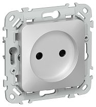 FLITE Розетка без заземления без защитных шторок безвинтовое крепление 10А РС01-1-ФлА алюминий IEK