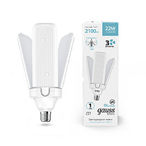 Лампа Gauss Basic 22W 2100lm 4000K E27 Клевер-3 LED 1/20 Лампа Gauss Basic 22W 2100lm 4000K E27 Клевер-3 LED 1/20