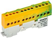 TEKFOR Шина PE "земля" изолированная на универсальном держателе 6х9-12-ЖЗ IEK