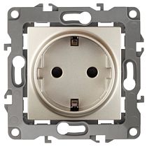 Розетка ЭРА 12 12-2001-04 16A 250В шампань без механических лапок с заземлением