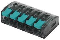 Клемма ЭРА NO-224-48 СМК компактная, серия  415 с рычагом, 5 отверстия, 0,5-4