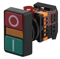 Кнопка ЭРА РPВВ-30N "I-O" d30мм неон/240В 1з+1р (10/200/3000)