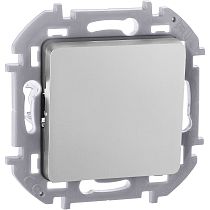 INSPIRIA Выключатель 1-клавишный самовозвартный с нормально-открытым контактом 6А безвинтовое крепление алюминий