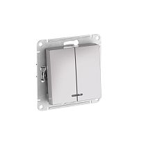 AtlasDesign Алюминий Выключатель 2-кл. с подсвет.,сх.5а, 10АХ,мех., быстрозажим. клемм