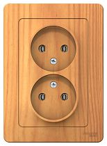 Blanca скрытая установка Ясень Розетка двойная без заземления, 16А Systeme Electric (Schneider Electric)