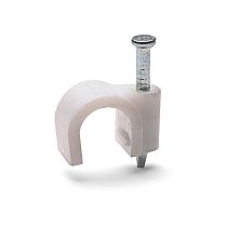 Скоба с гвоздем круглая СПК 4 пластиковая (уп.50шт) Fortisflex
