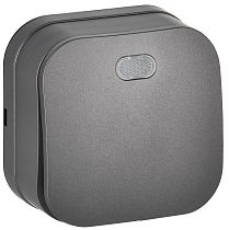 GLORY Выключатель 1-клавишный для открытой установки с индикацией 10А ВС20-1-1-ХСм сталь матовый IEK