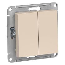 AtlasDesign Бежевый Переключатель 2-клавишный  сх.6, 10АХ Systeme Electric (Schneider Electric)