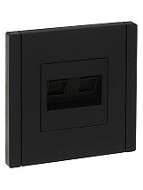 FORTE&PIANO Розетка компьютерная двойная RJ45 кат.6 FP134 черный IEK FORTE&PIANO Розетка компьютерная двойная RJ45 кат.6 FP134 черный IEK