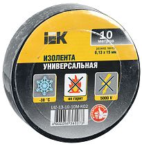 Изолента ПВХ 0,13х15 мм черная 10 метров IEK Изолента ПВХ 0,13х15 мм черная 10 метров IEK