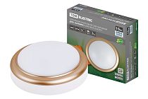 Светильник накладной LED ДПО "Антарес" 15Вт 4000К круг 180*66 мм мат.золото IP54  TDM